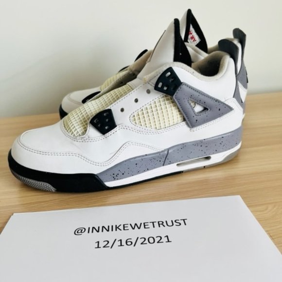SOLD** - NIKE AIR JORDAN IV 4 WHITE CEMENT 6.5Y GS - Picture 9 of 10